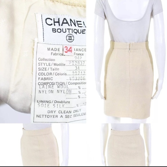 CHANEL Dresses & Skirts - CHANEL boutique 💯% authentic wool silk skirt 💕